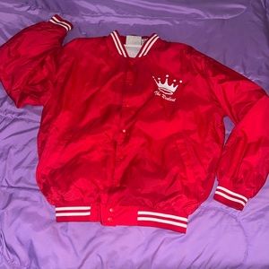 The Realest Red & White Custom Varsity Jacket